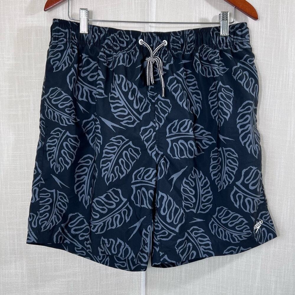 Speedo Blue Grey Tropical Swim Shorts Size L